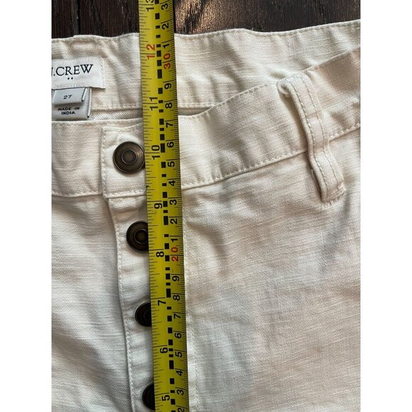 J. Crew Women's Wide Leg Cropped White Jeans Button Fly Size 27 Boho - Picture 4 of 7